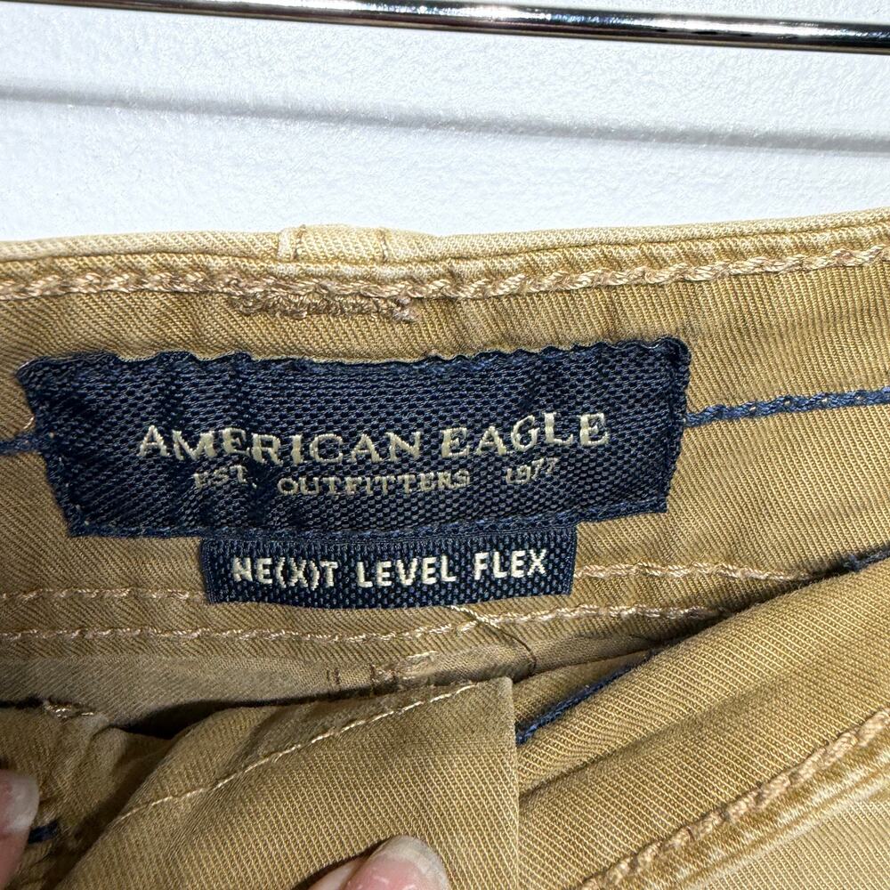 American Eagle Outfitters Shorts Next Level Flex Caramel Brown Cargo Khaki 36 - Picture 5 of 7